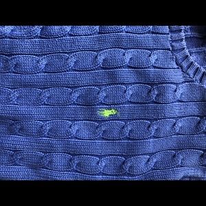 Periwinkle Blue Cable-Knit Cotton Sweater